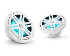 M3, 6,5-inch Marine Coaxial Speakers, Gloss White Sport Grilles with LED Lighting