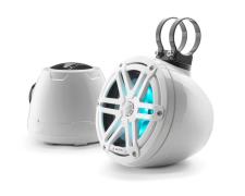 M3 VeX™ 6,5-inch Enclosed Coaxial Speakers with RGB LED Lighting, Gloss White Enclosure, Gloss White Sport Grille