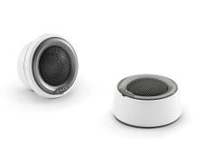 M6, 1-inch Component Tweeters, Gloss White Mounting Cups, Grey Metallic Trim Ring, Black Tweeter Mesh, Pair