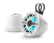 M6 VeX™ 6,5-inch Enclosed Coaxial Speakers with Transflective LED Lighting, Gloss White Enclosure, Gloss White Trim Ring, Gloss White Sport Grille