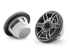 M6, 8,8-inch Marine Coaxial Speakers, Grey Metallic Trim Ring, Titanium Sport Grilles