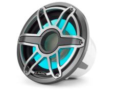 M7, 12-inch Marine Subwoofer with Transflective LED Lighting, Grey Metallic Trim Ring, Titanium Sport Grille